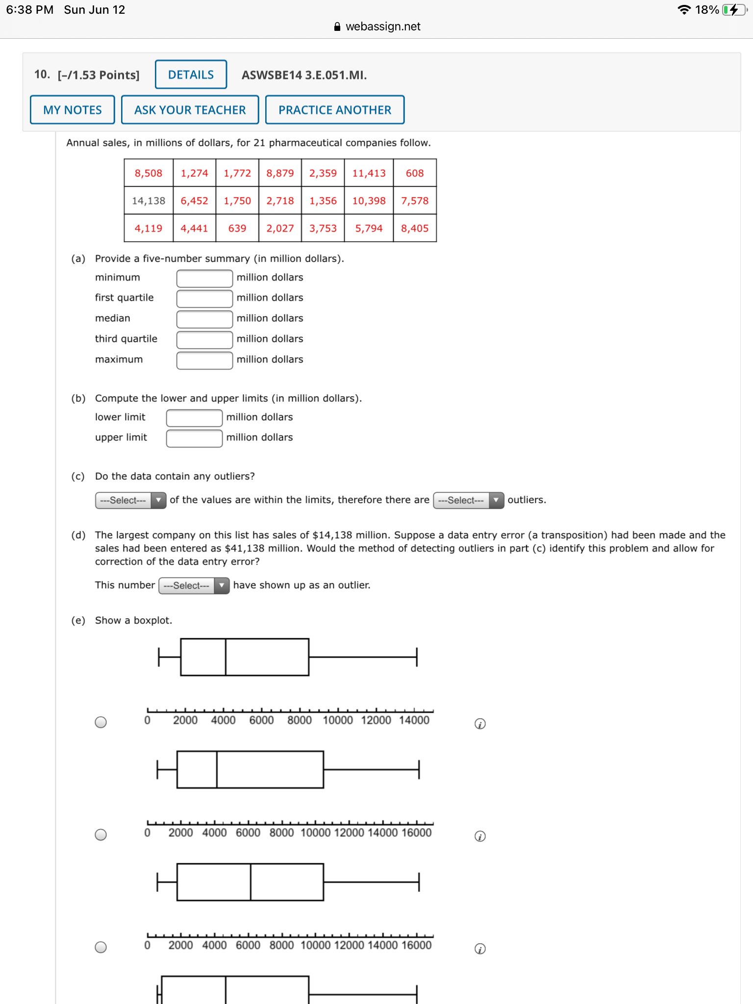 upper limits (in million dollars). lower limit million dollars upper limit million