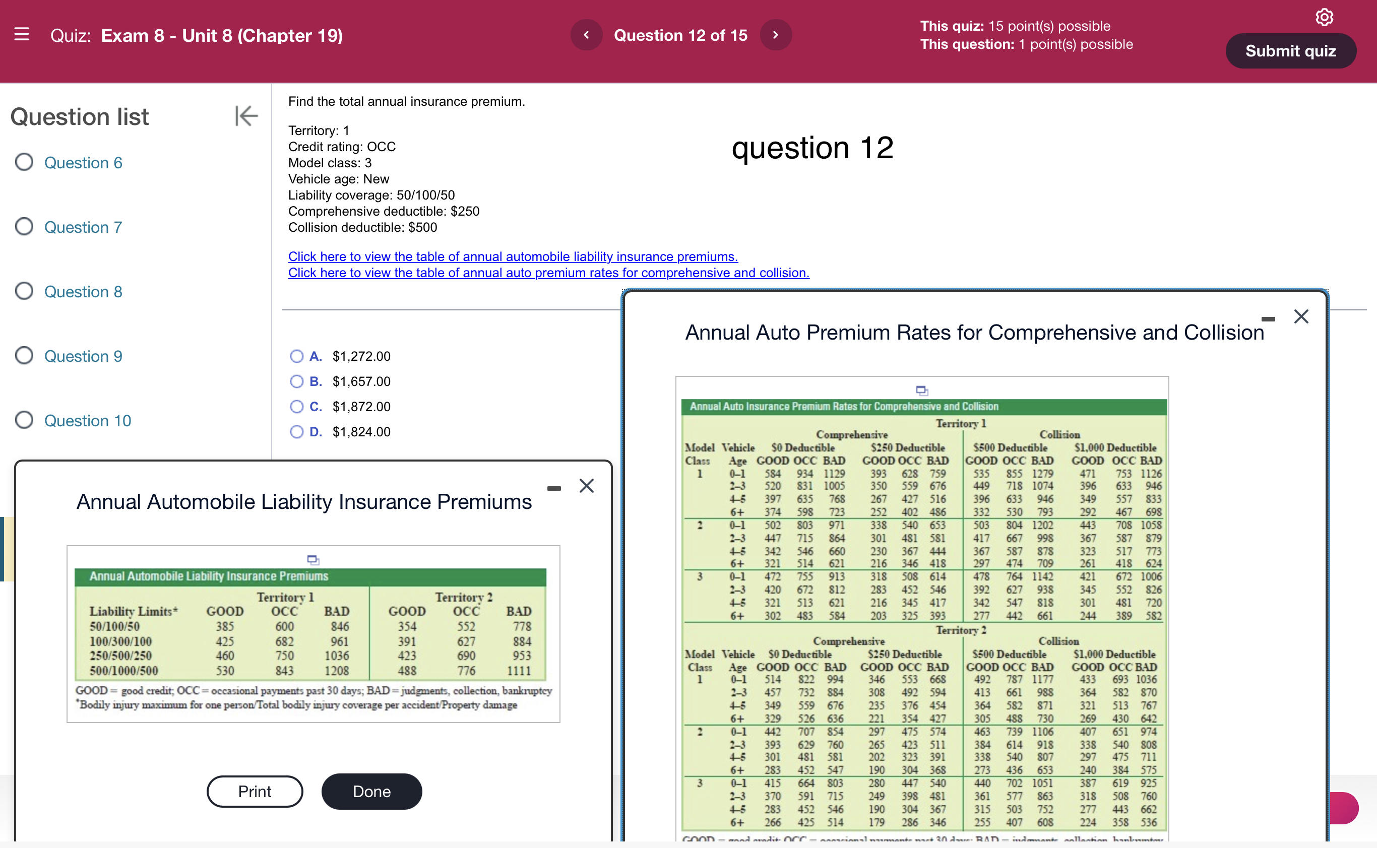 1 Credit rating: GOOD - X O Question 6 Model class: 2