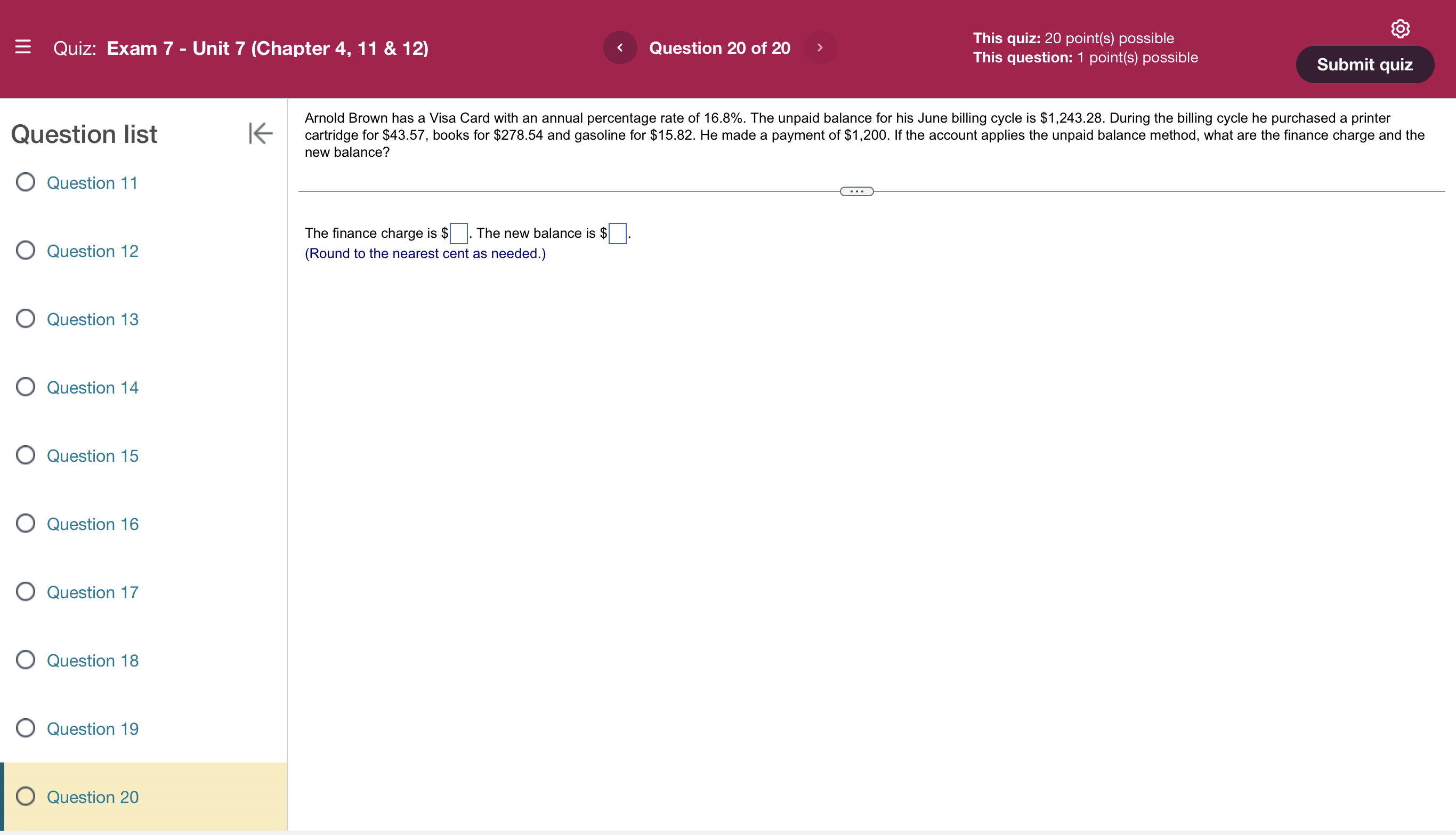 possible This question: 1 point(s) possible Submit quiz Alex Murphy purchased a