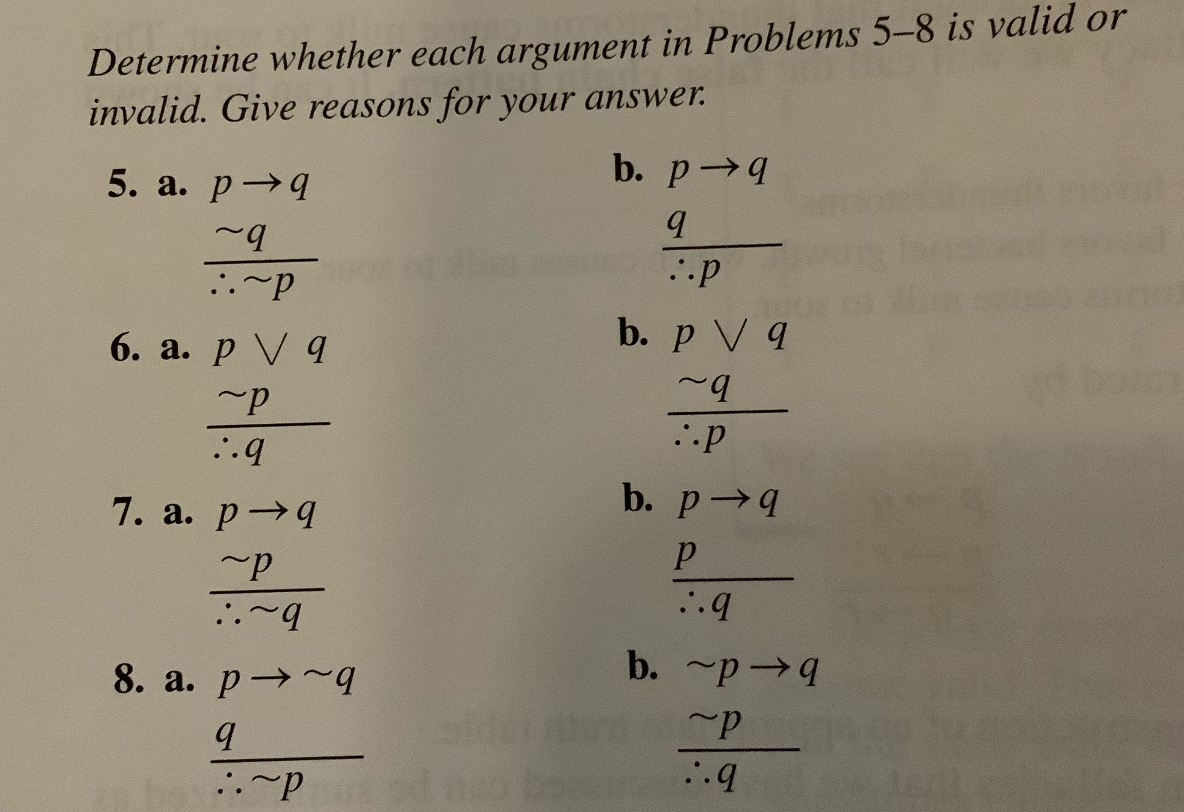 invalid. Give reasons for your answer. b. p - q 5. a.