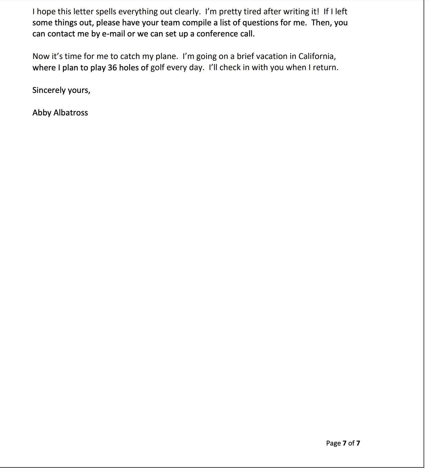 may want to break up any one of the the main sections