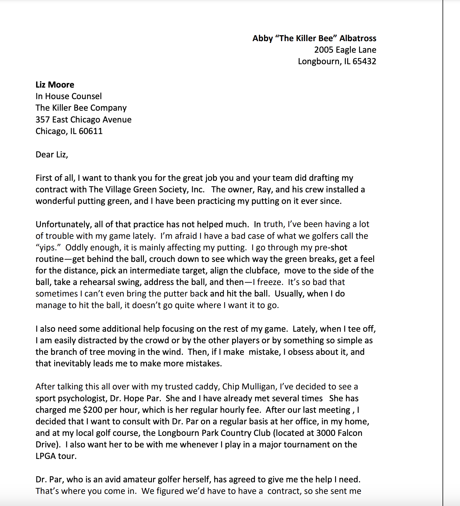 in Section 1. It also seems that a chart may help organize