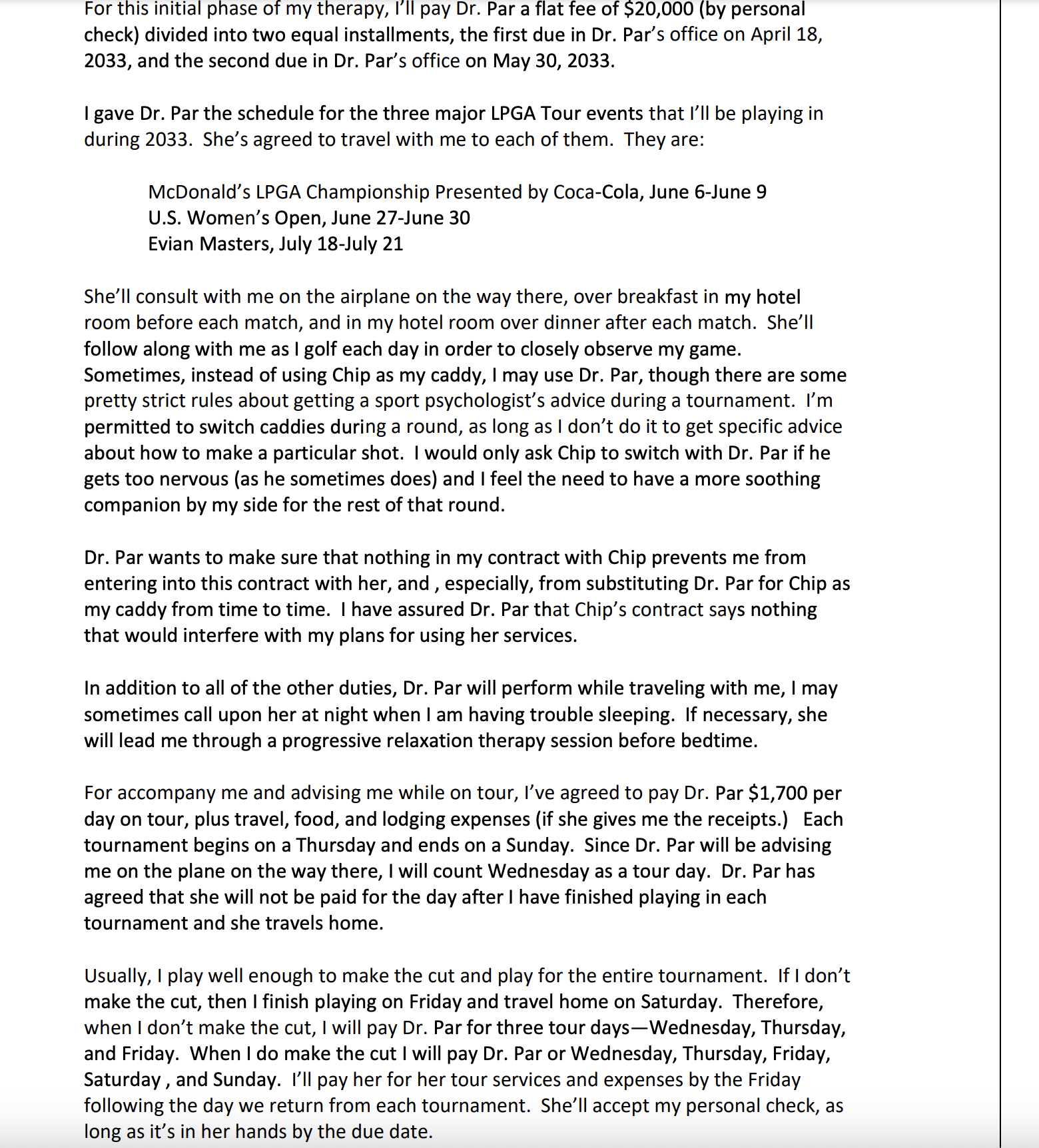 your In-House Counsel, Liz Moore, and letter from your CEO, Abby Albatross,