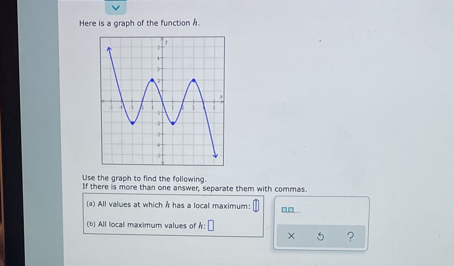 Here is a graph of the function h. 2- -3 -2-
