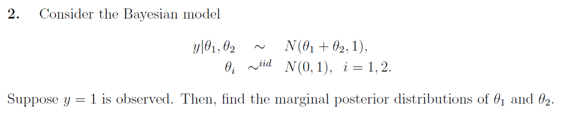 02, 1), 0; iid N(0, 1), 2 = 1, 2. Suppose y
