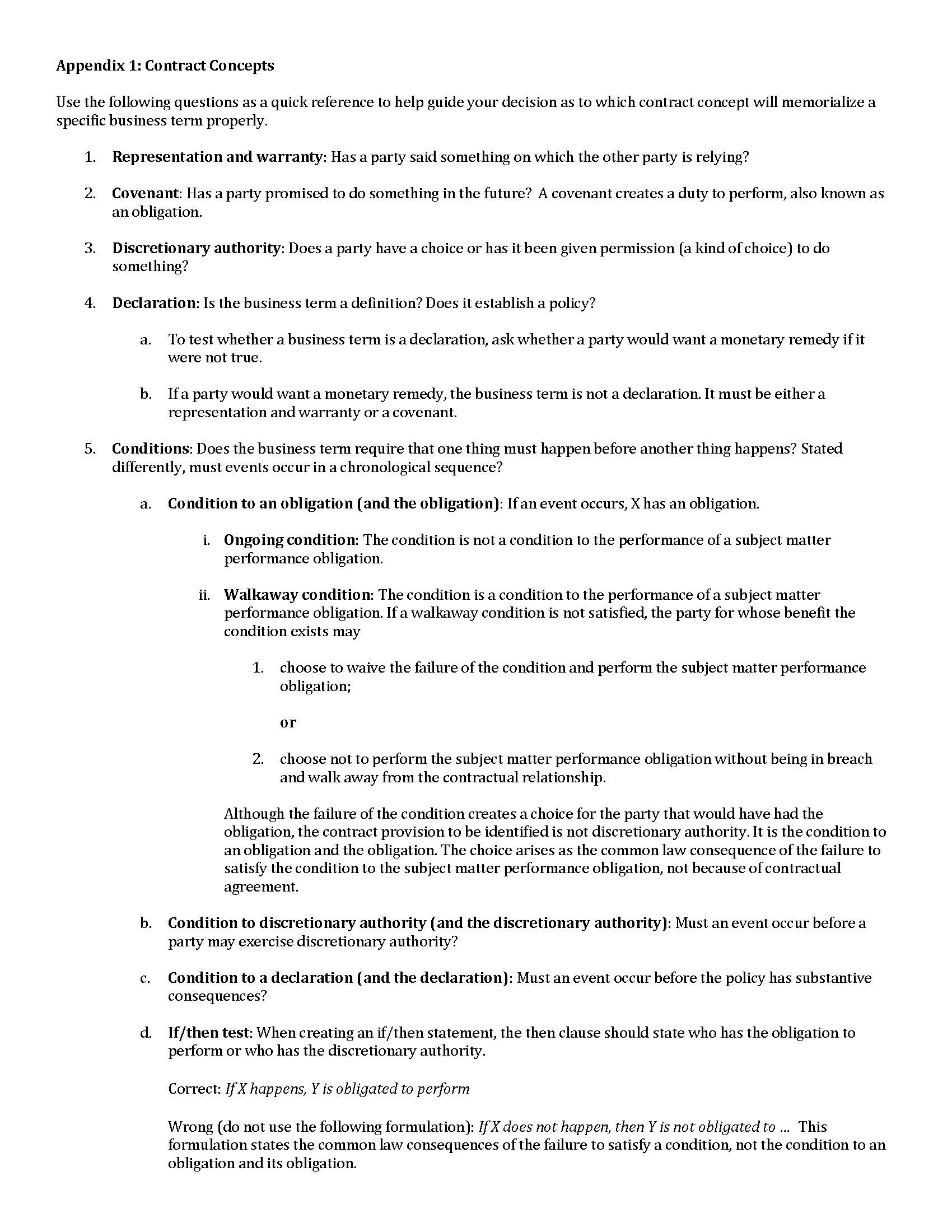 ITEMS ATTACHED:Website Development Agreement Version 1Appendix 1: Contract ConceptsQUESTIONS: Identify and