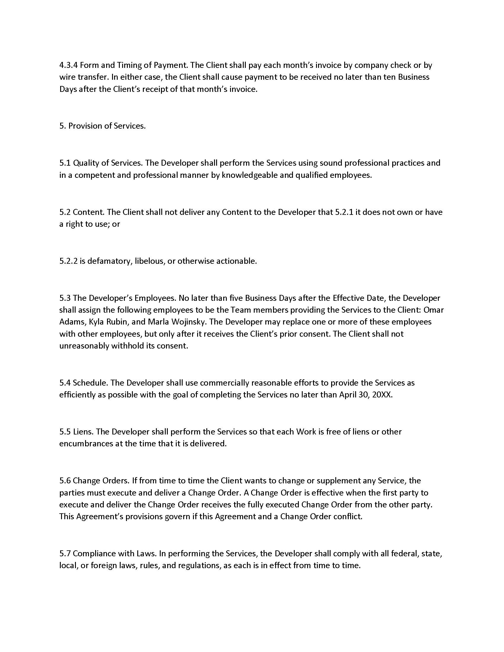 for the appropriate contract concept being utilized for the chosen provision.4) Also,