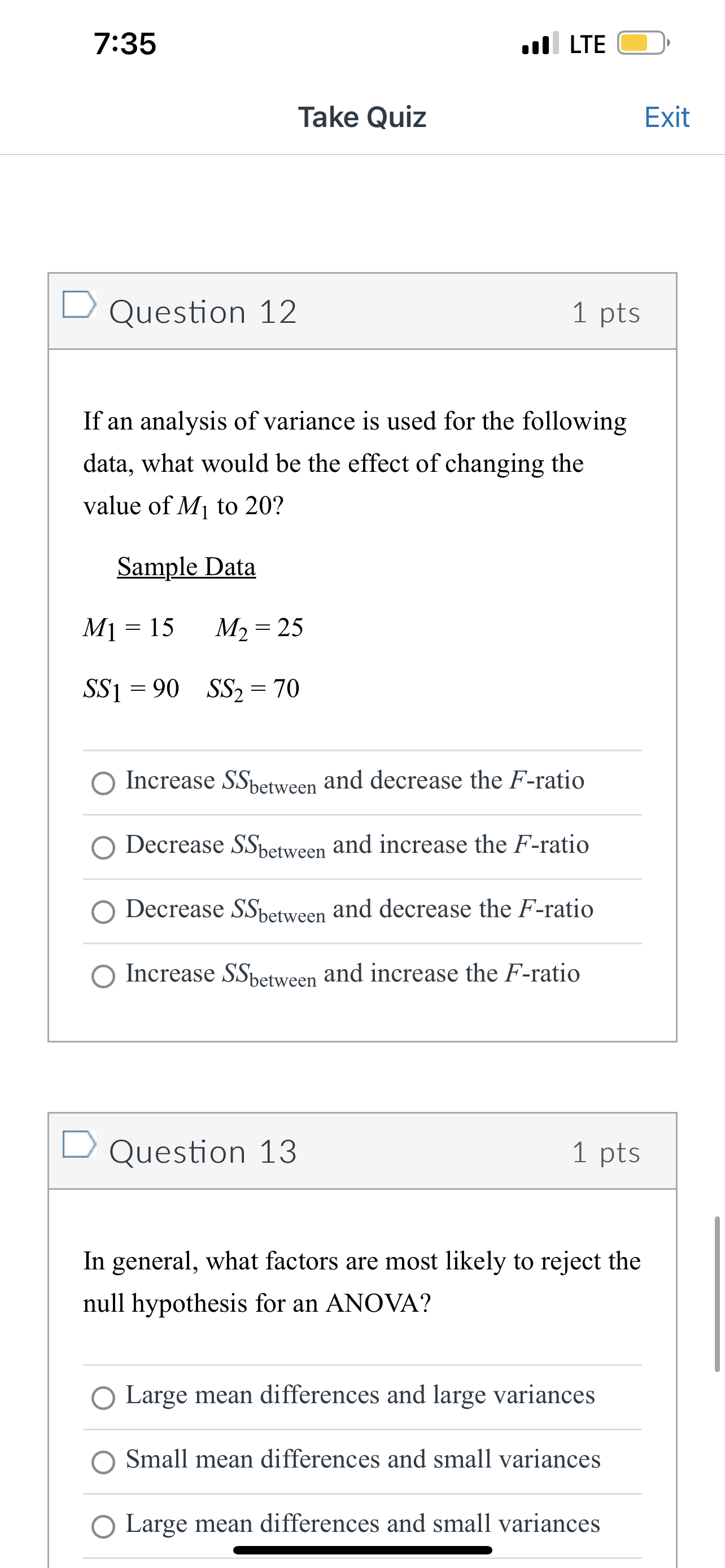 you use an analysis of variance instead of using multiple t tests?