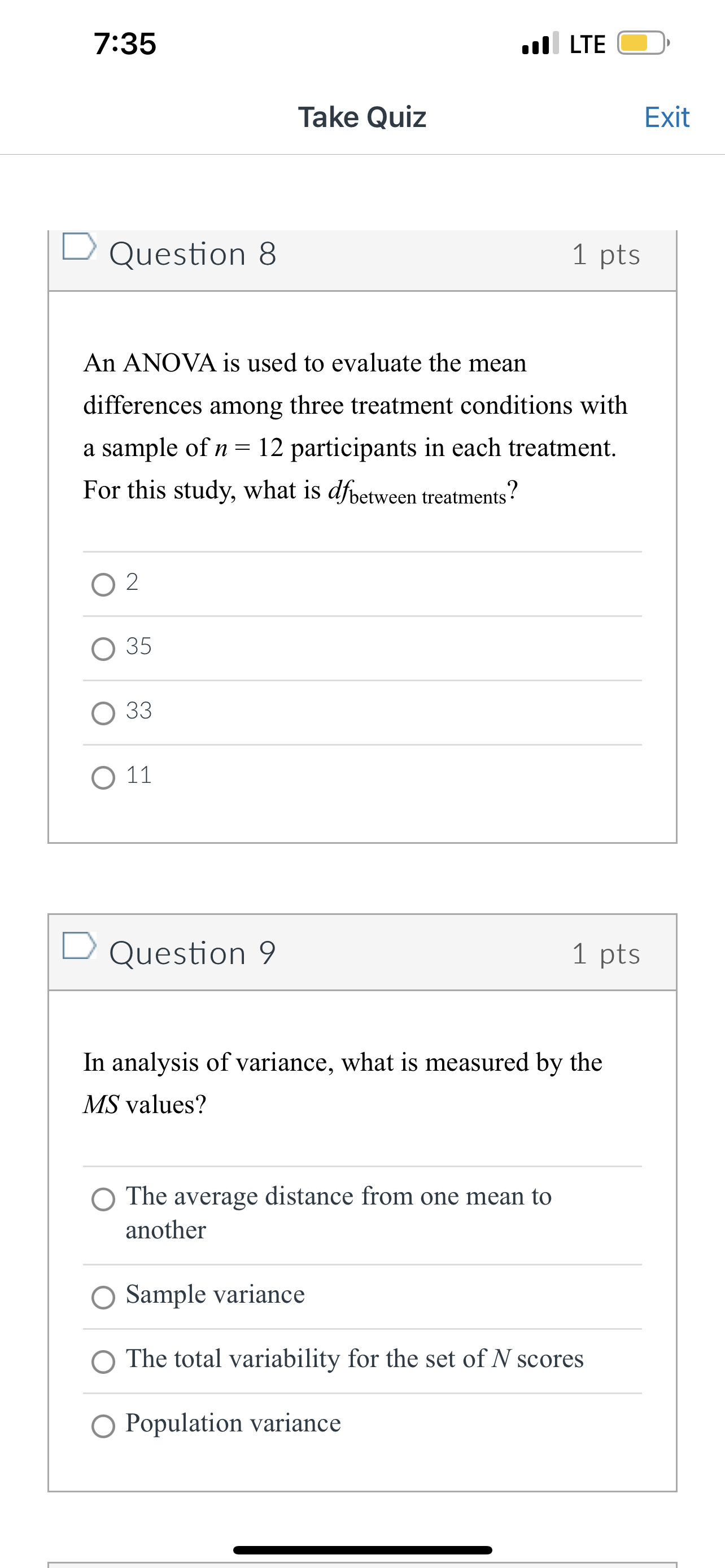 O Using multiple t tests increases the risk of a Type I