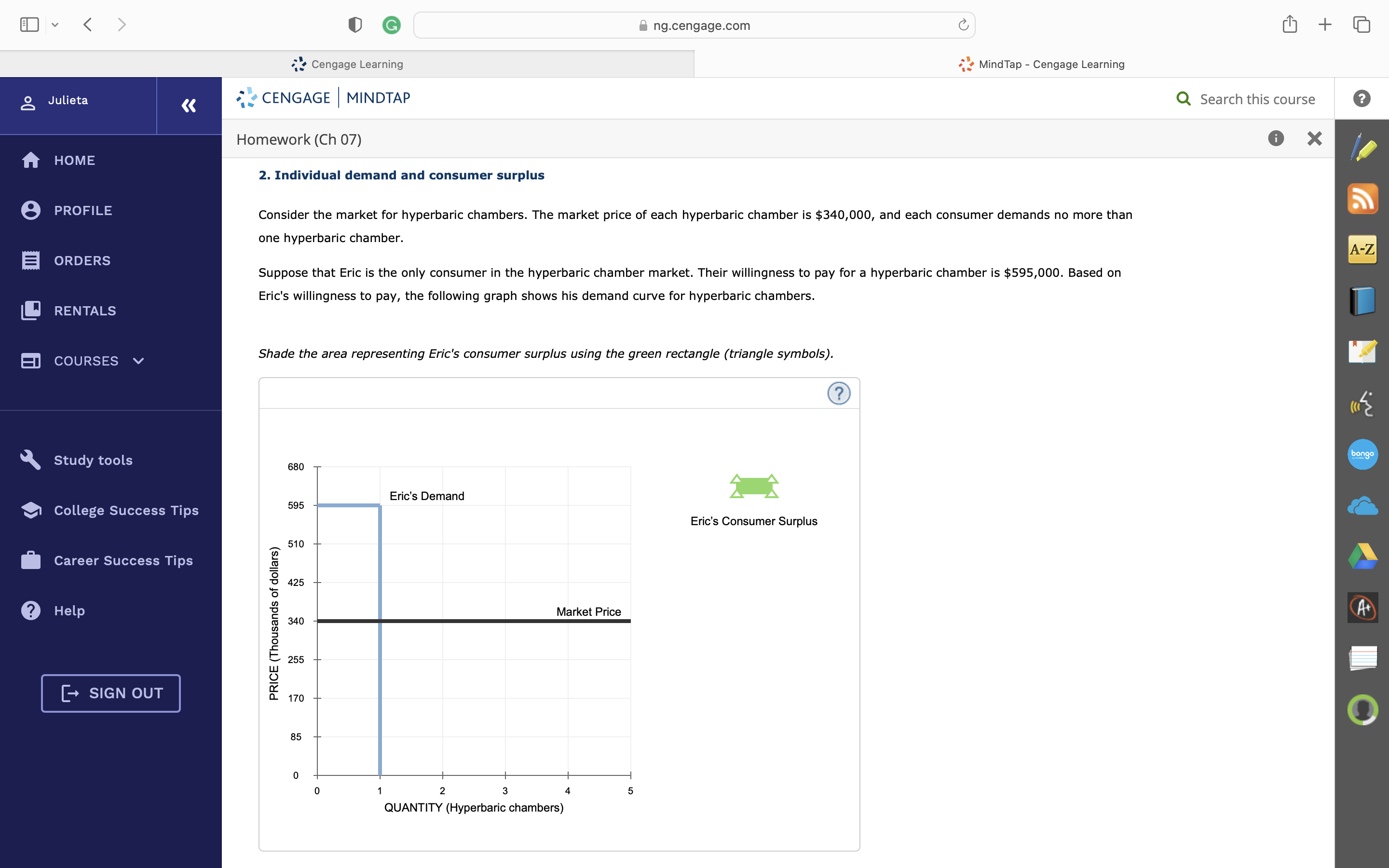 E V > G ng.cengage.com C + Cengage Learning MindTap -