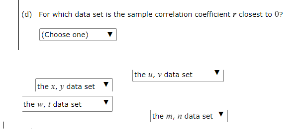 data set none of the data sets the m, n data set(d)