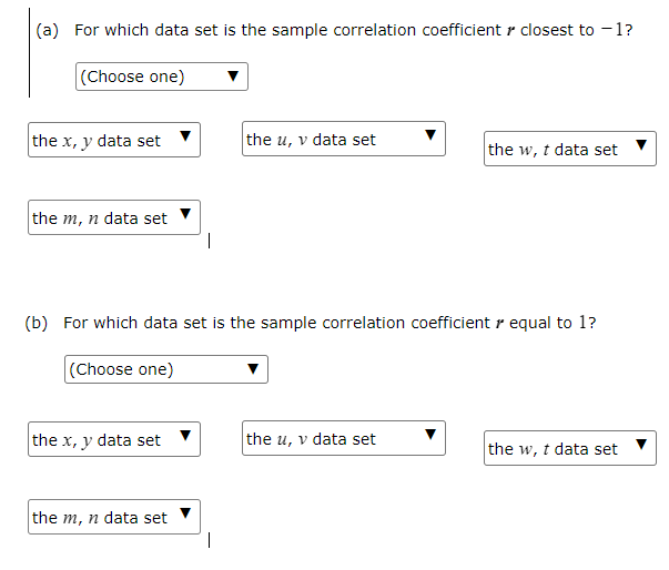 0? (Choose one) the u, v data set the x, y data