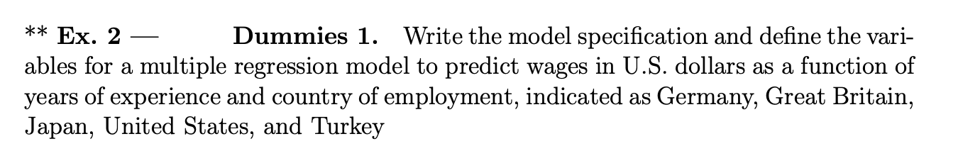 the vari- ables for a multiple regression model to predict wages in