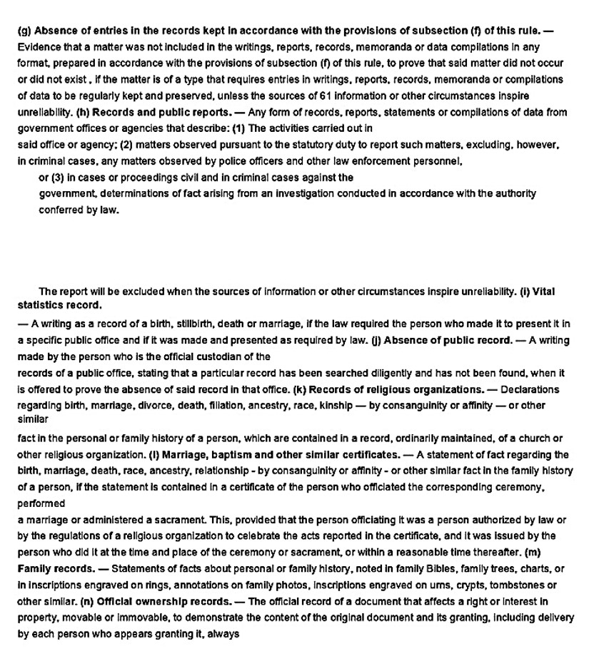 American jurisprudence. "Puerto Rico Rules of Evidence\" of 2008, as amended REFERENCE