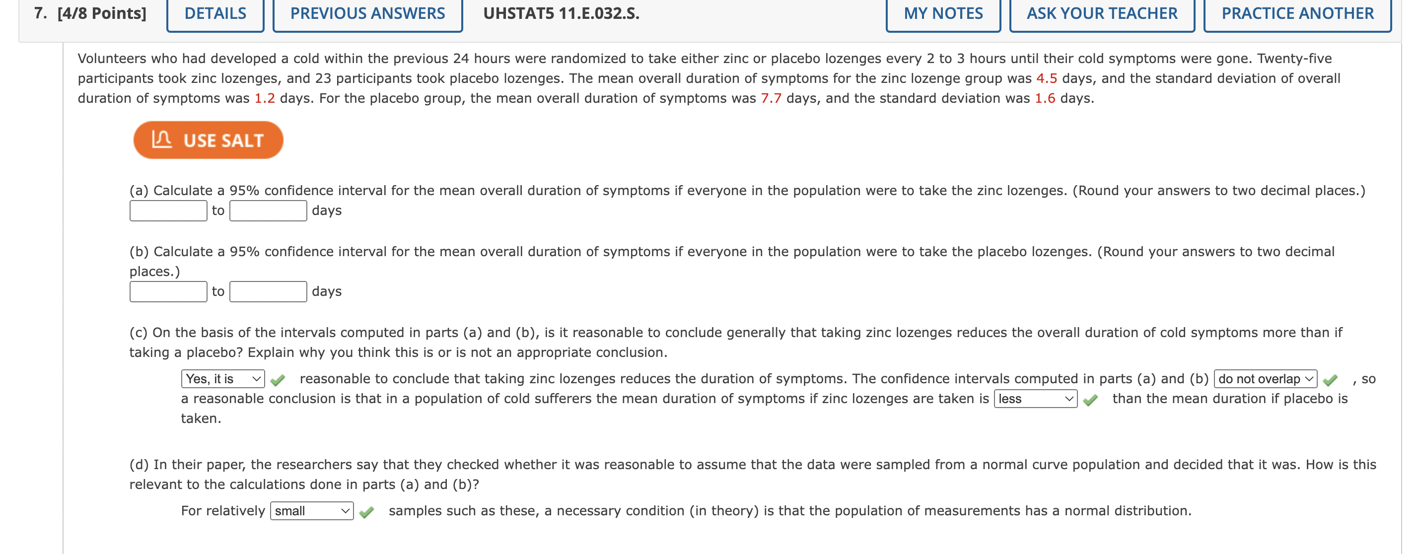 standard deviation of the number of sit-ups is s = 8. m
