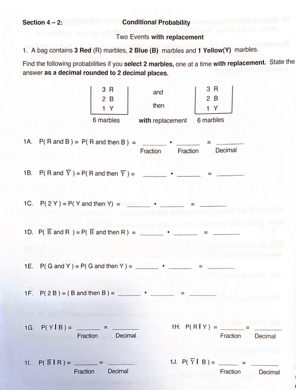 G and Y ) = P( G and then Y ) =