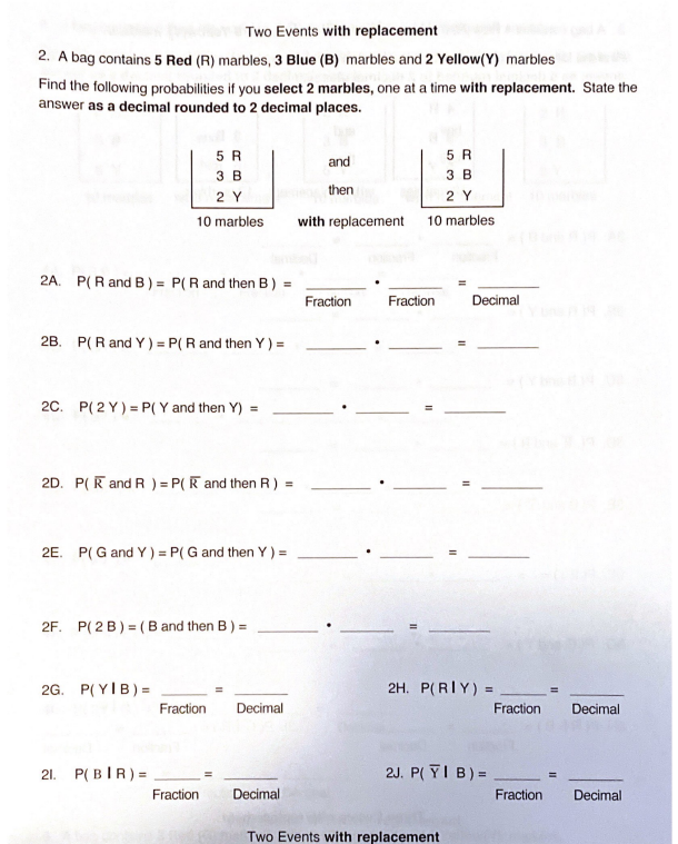 1F. P( 2 B ) = ( B and then B )