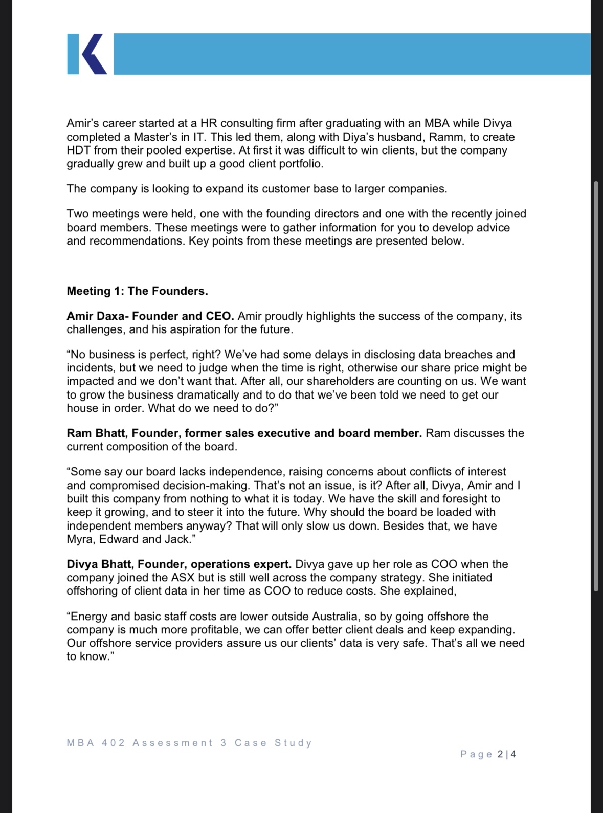 company presented below is fictional, not real. You will not find this