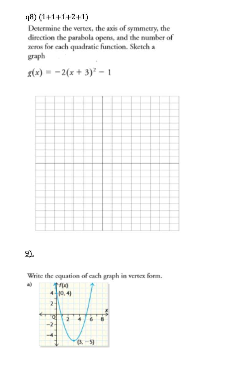(x) = 2(x + 3)? - 1 by applying the appropriate transformations