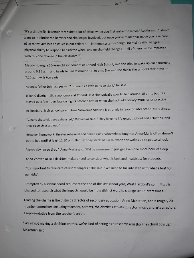 the text: you read and your own thoughts about the topic. Sentence