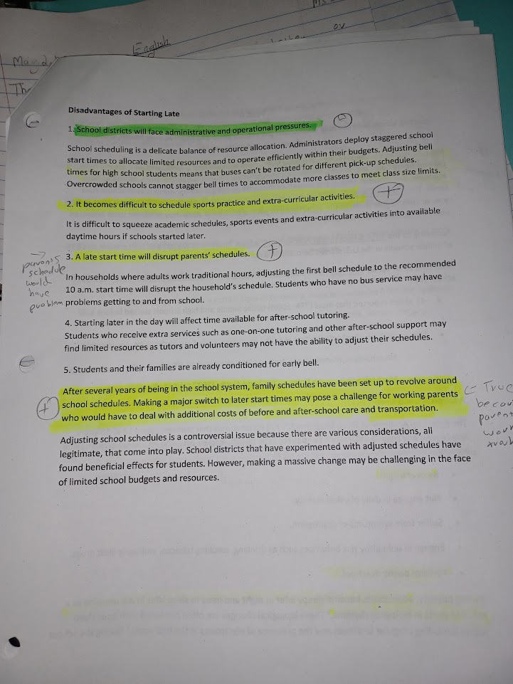 not only allows 6 or 7 hours of sleep per school night