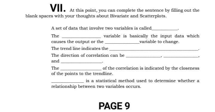  VII. At this point, you can complete the sentence by filling