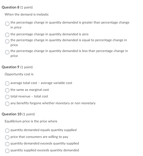 price setters and products are differentiated O imperfectly competitive firms are price