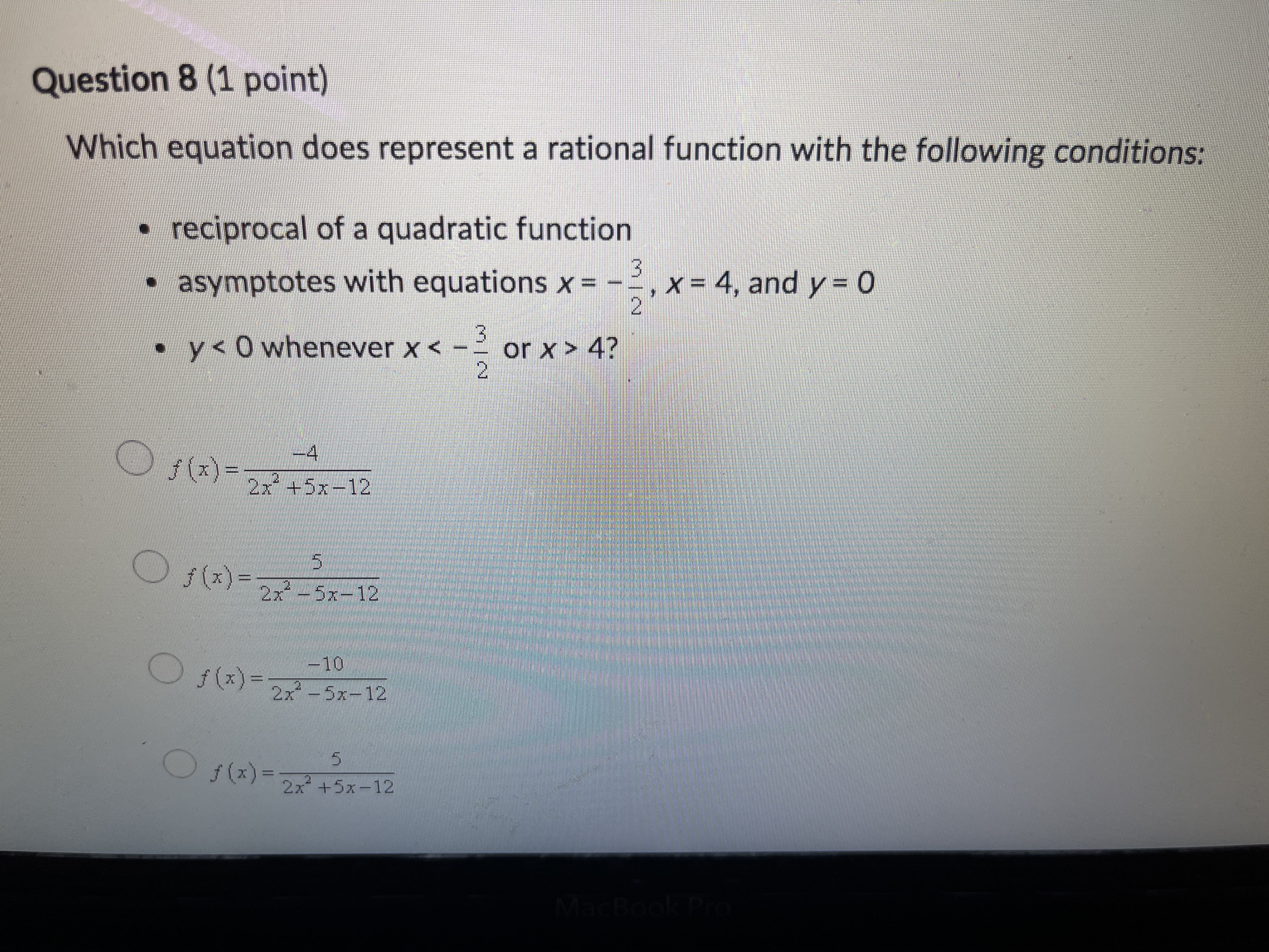 x = -1? O x* +1 x - x +1 Question 7