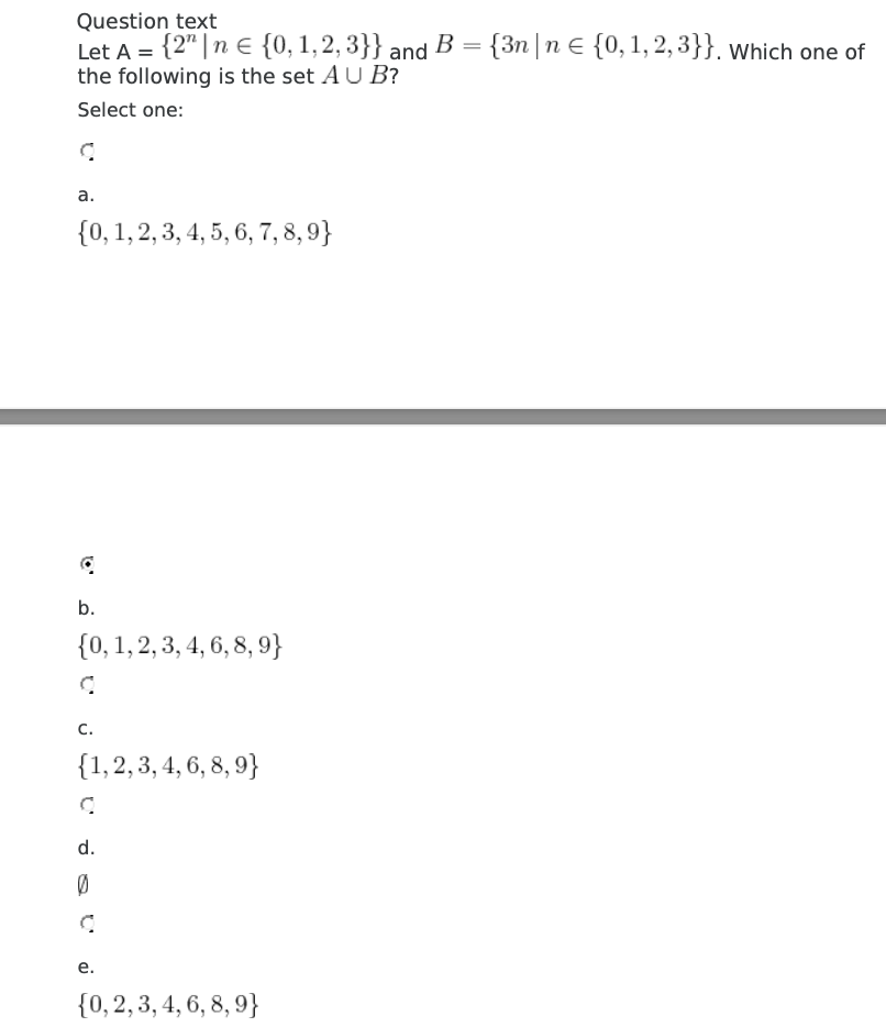 Question text Let A = 12" In E {0, 1, 2,