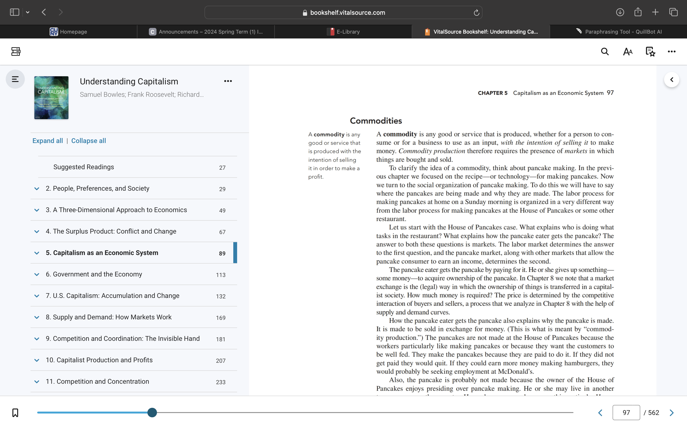 each. @ bookshelf.vitalsource.com ; E-Library B VitalSource Bookshelf: Understanding Ca... Understanding Capitalism