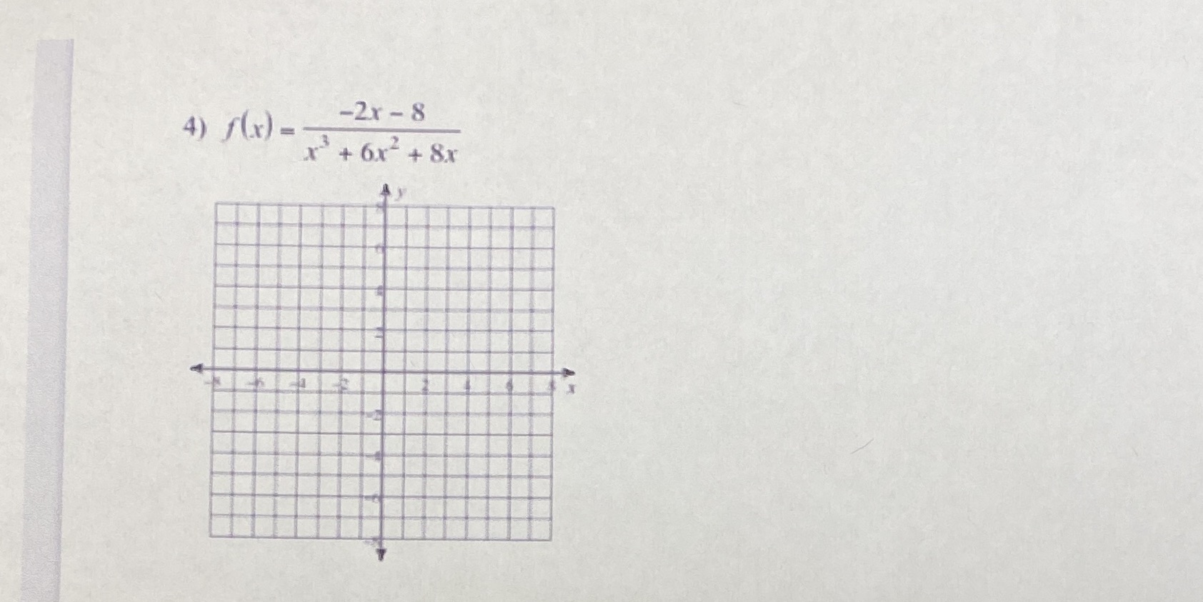 behavior at all vertical asymptotes. Then sketch graph 4) f (x) =