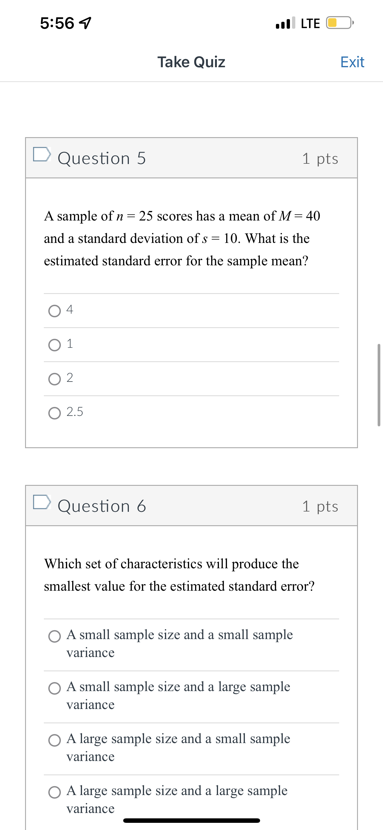 mean and the variance or standard deviation 5:56 4 .n LTE C)-