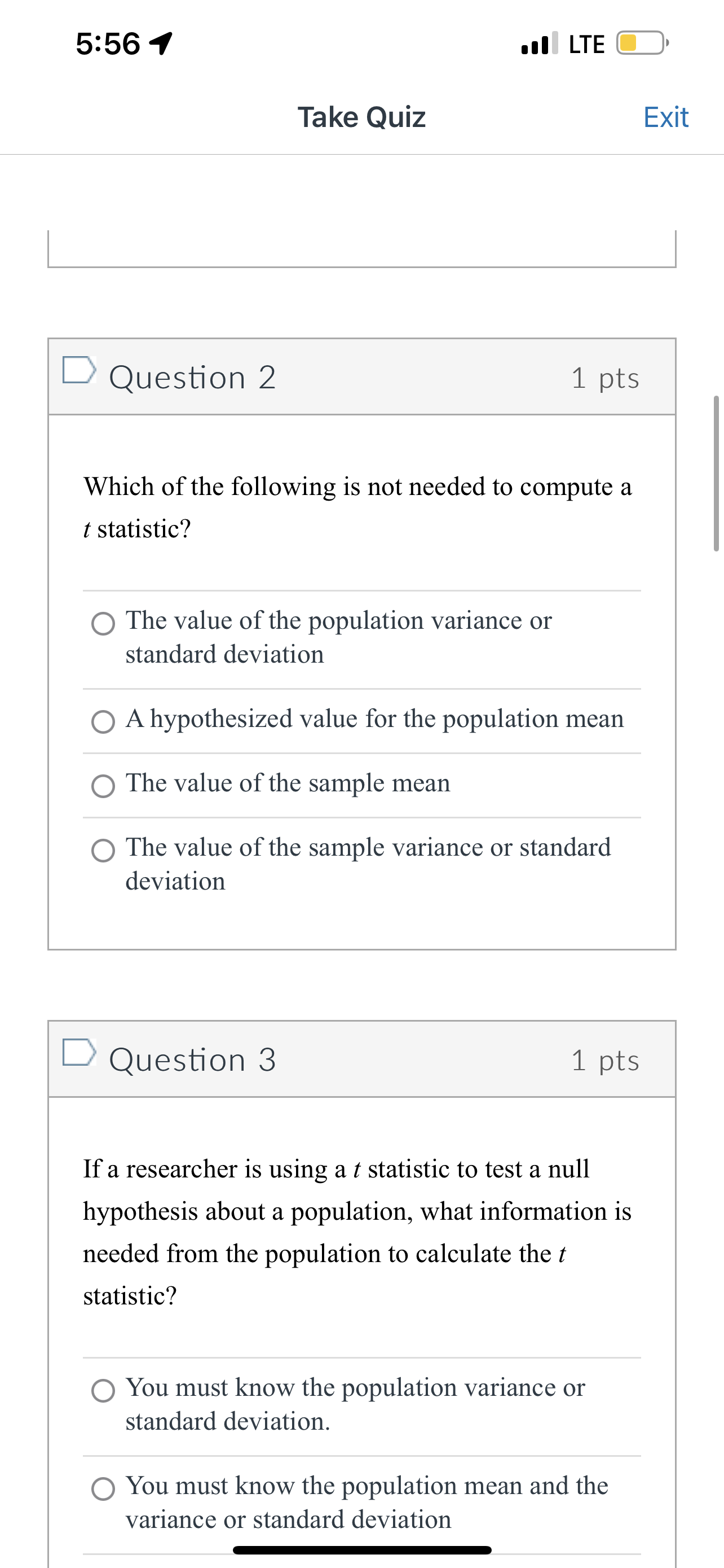 population, what information is needed from the population to calculate the 2'
