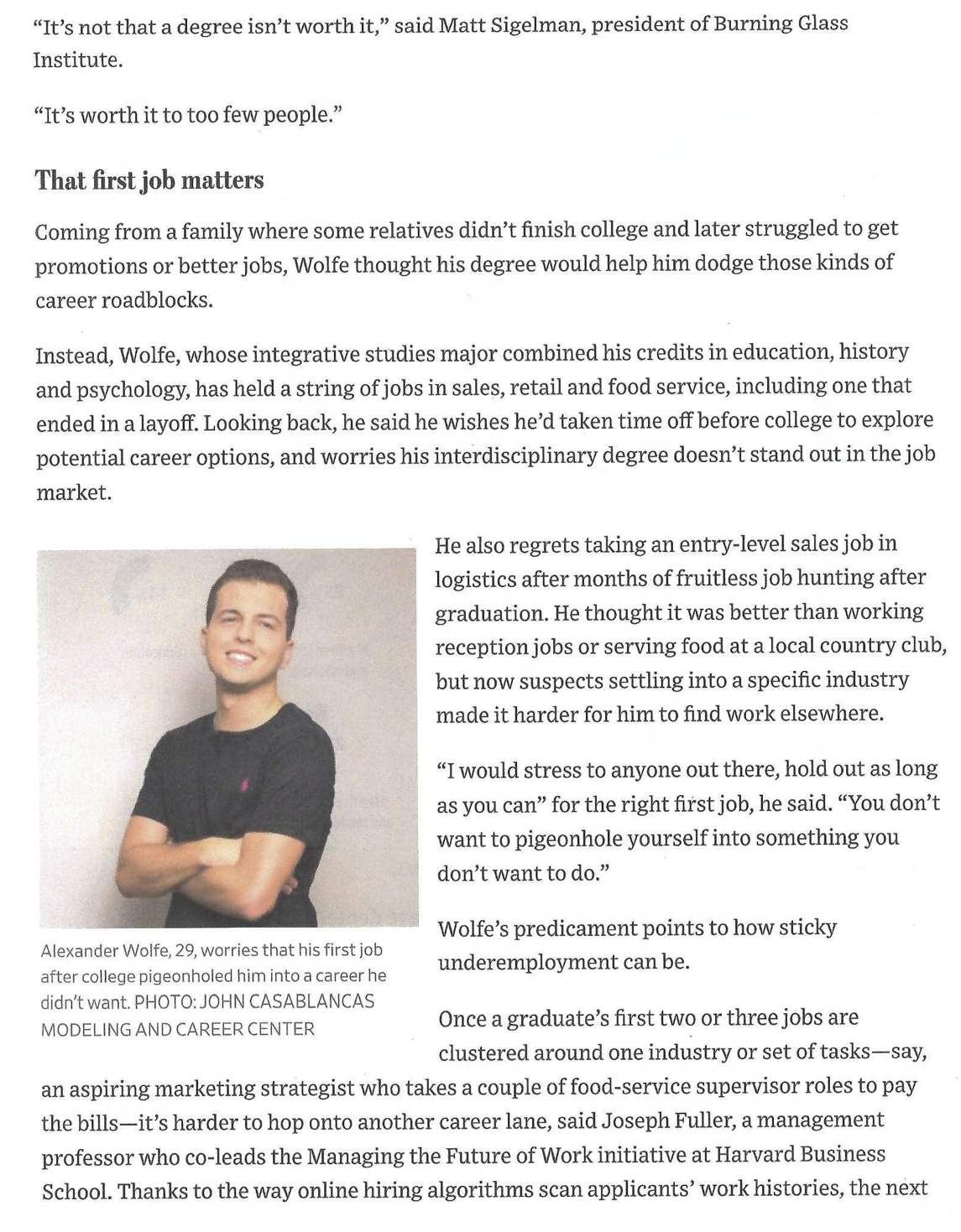 Jobs That Don't Use Their Degrees Choice of major, internships and getting