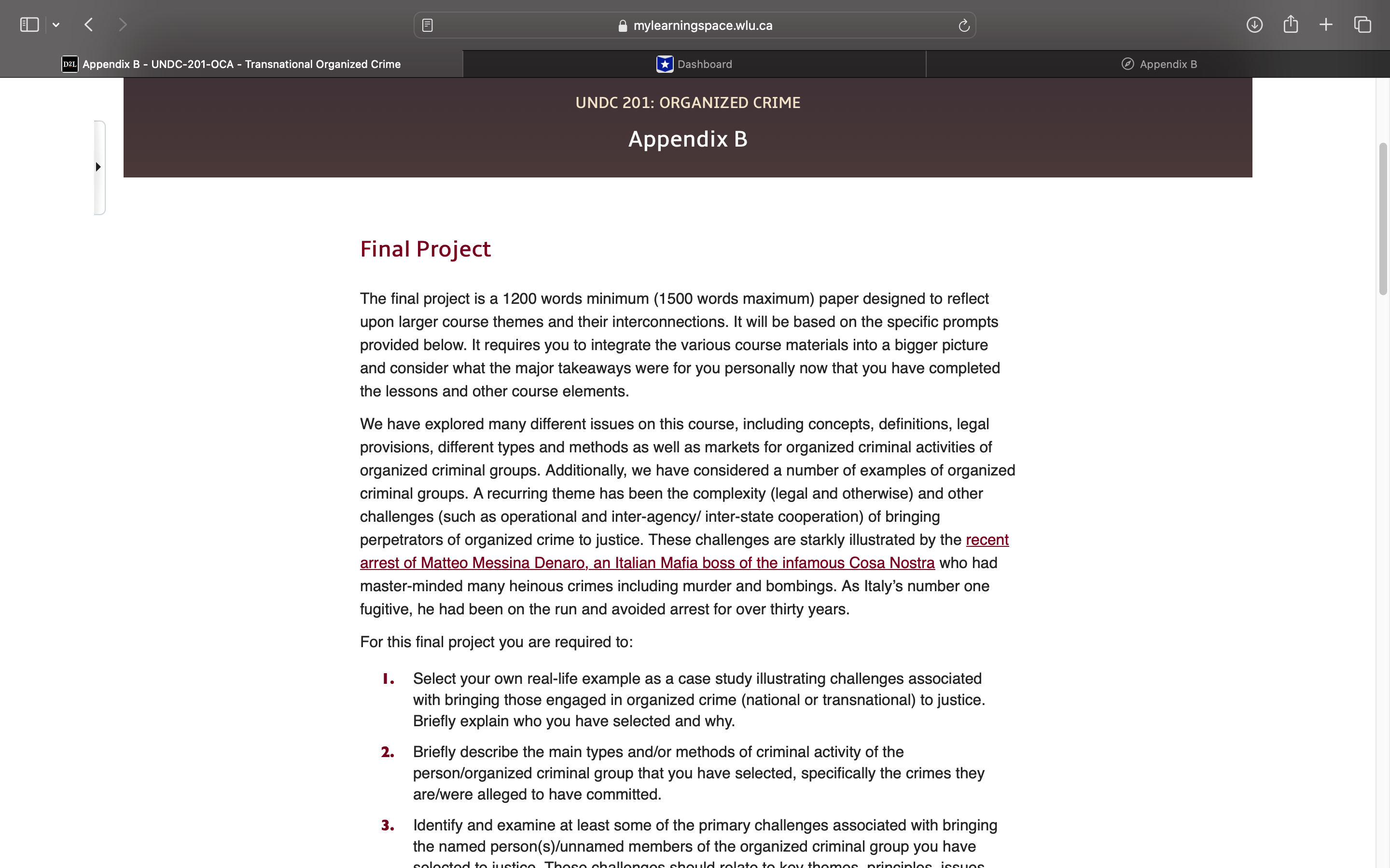  mylearningspace.wlu.ca ch + D2L Appendix B - UNDC-201-OCA - Transnational Organized