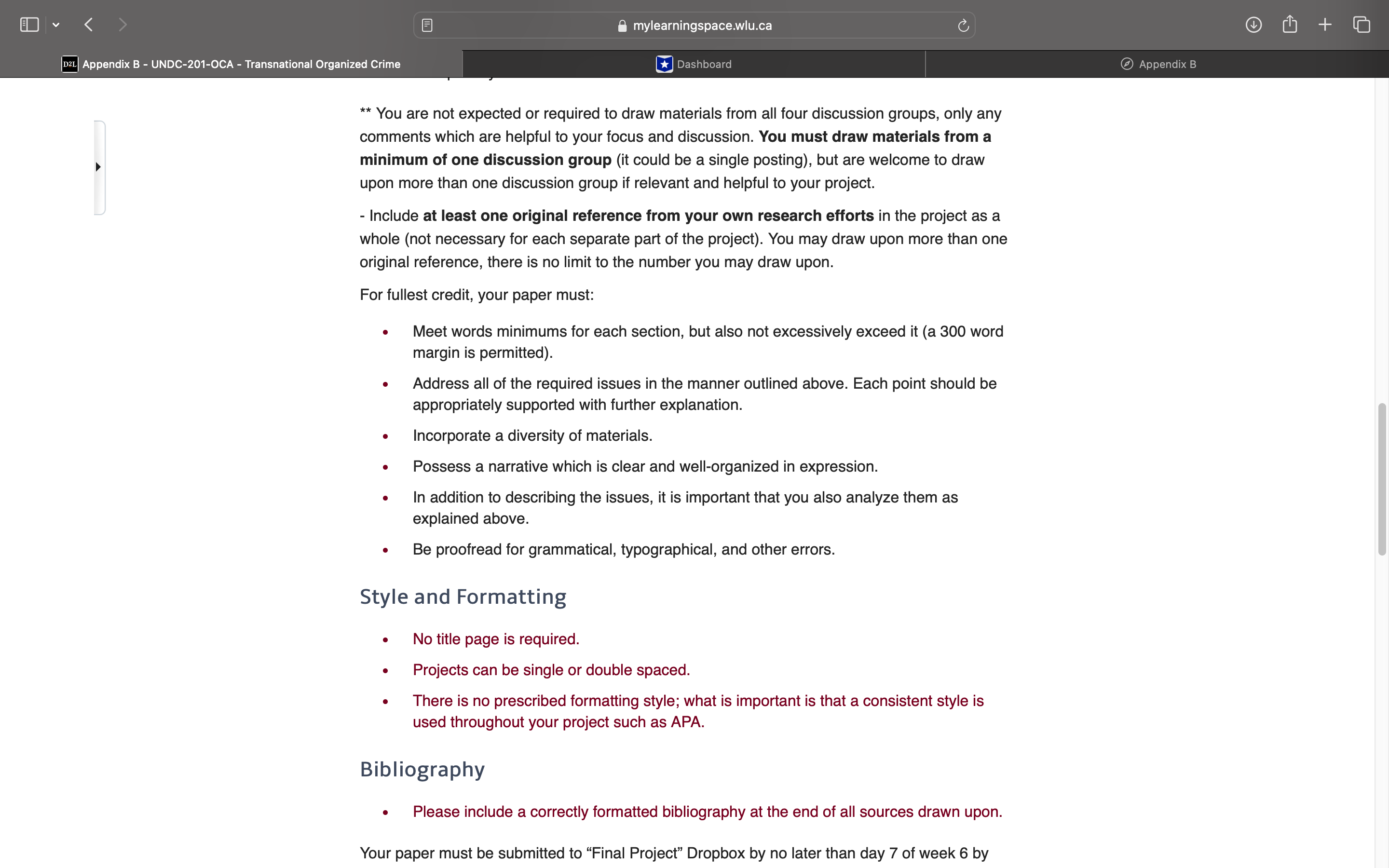 designed to reflect upon larger course themes and their interconnections. It will