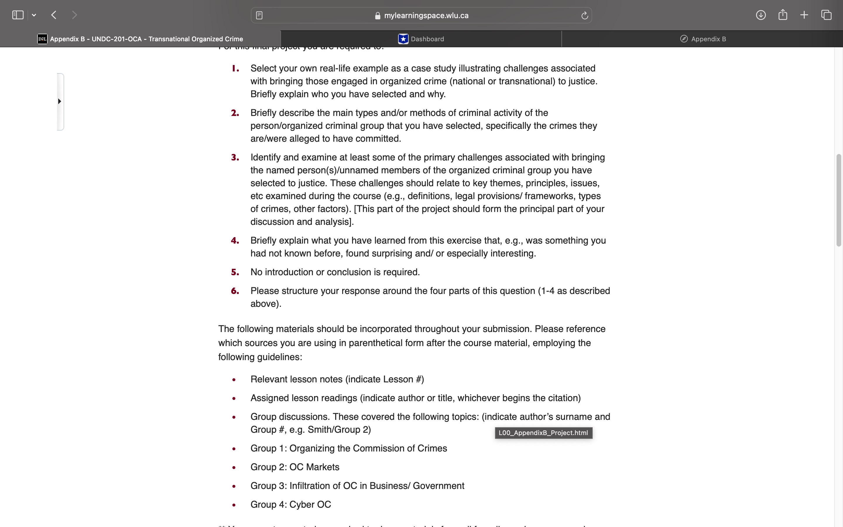 integrate the various course materials into a bigger picture and consider what