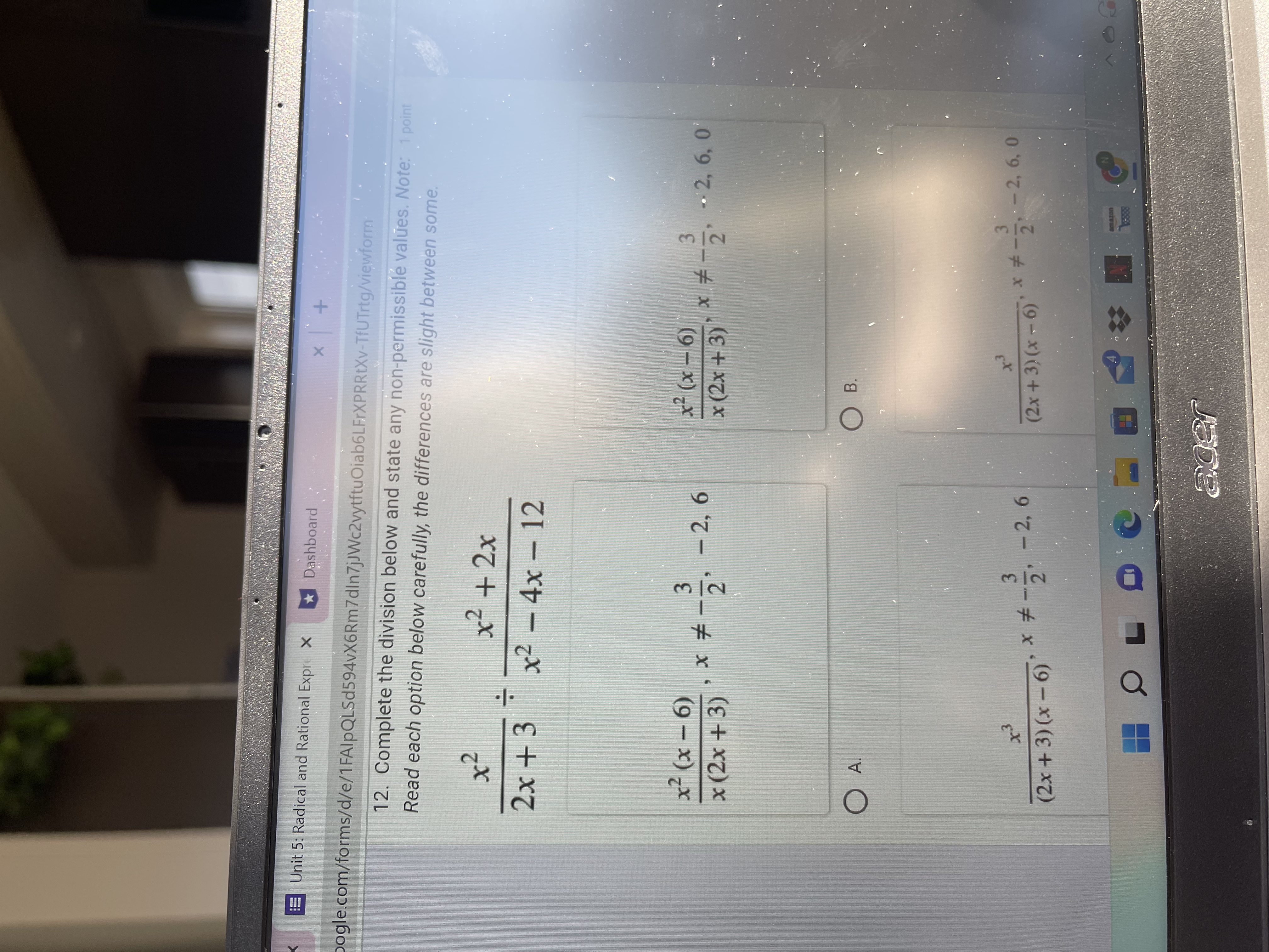 O B. no solution exists OLOCa acerUnit 5: Radical and Rational Expre