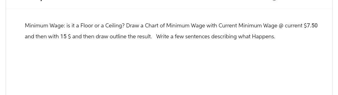 Minimum Wage: is it a Floor or a Ceiling? Draw a