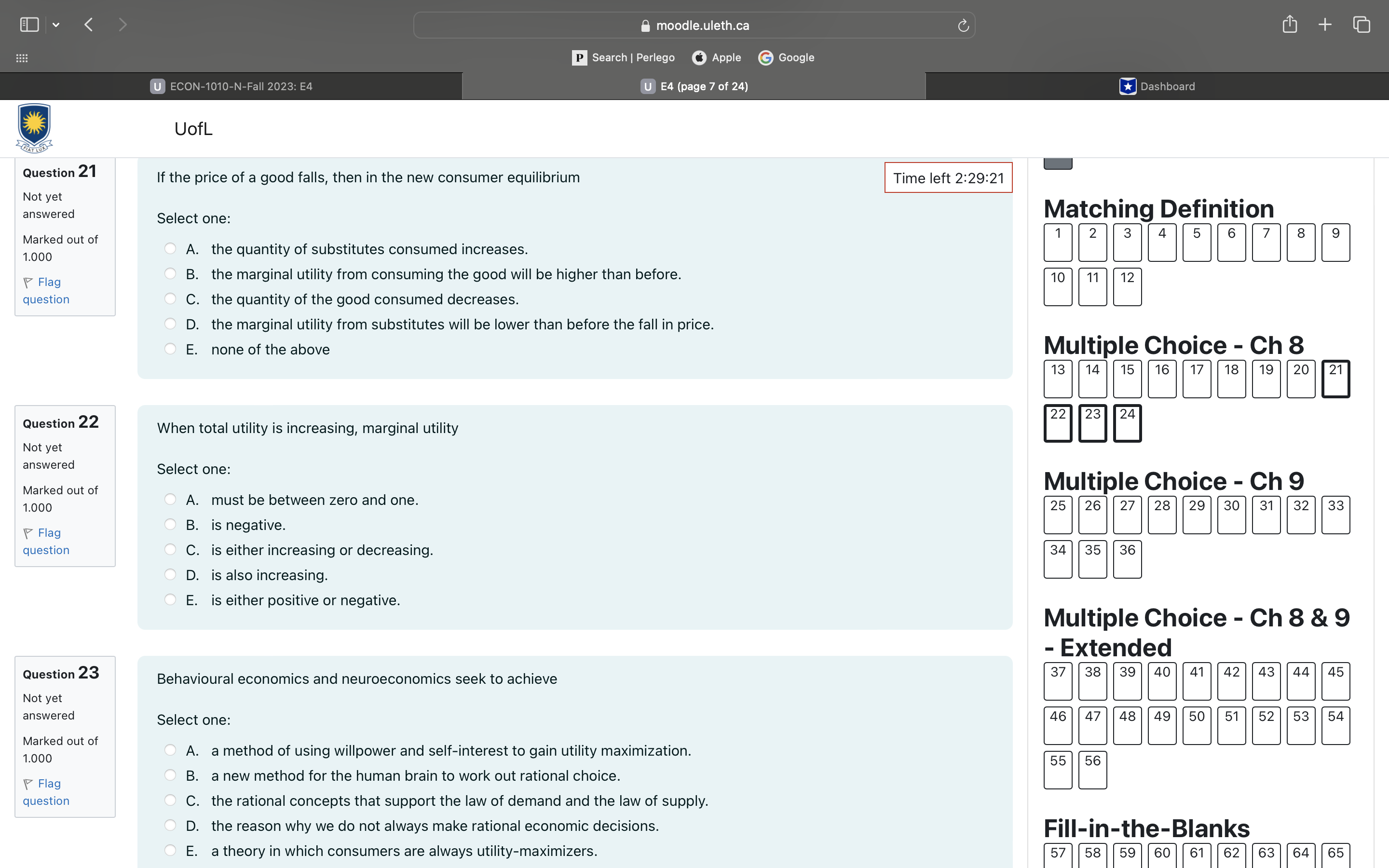 E4 (page 5 of 24) Time left Suppose a consumer spends all