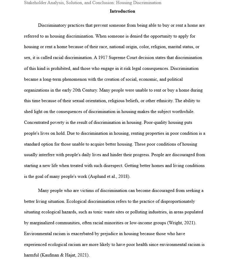 light on the consequences of discrimination in housing makes the subject worthwhile.