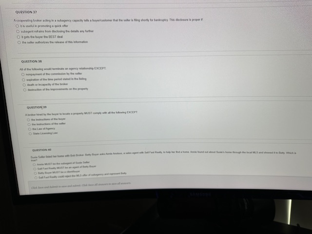 another binge holder riparianing the other party QUITTIONS QUISTION 4 which of