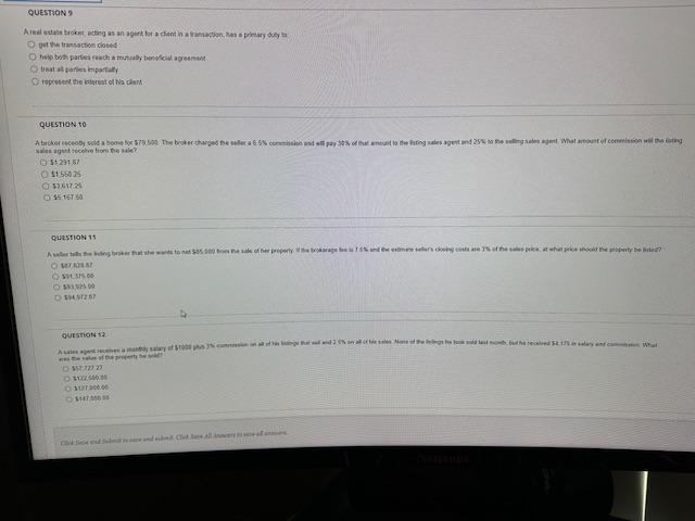 in writing given prior to entering into any contract of sale QUESTION