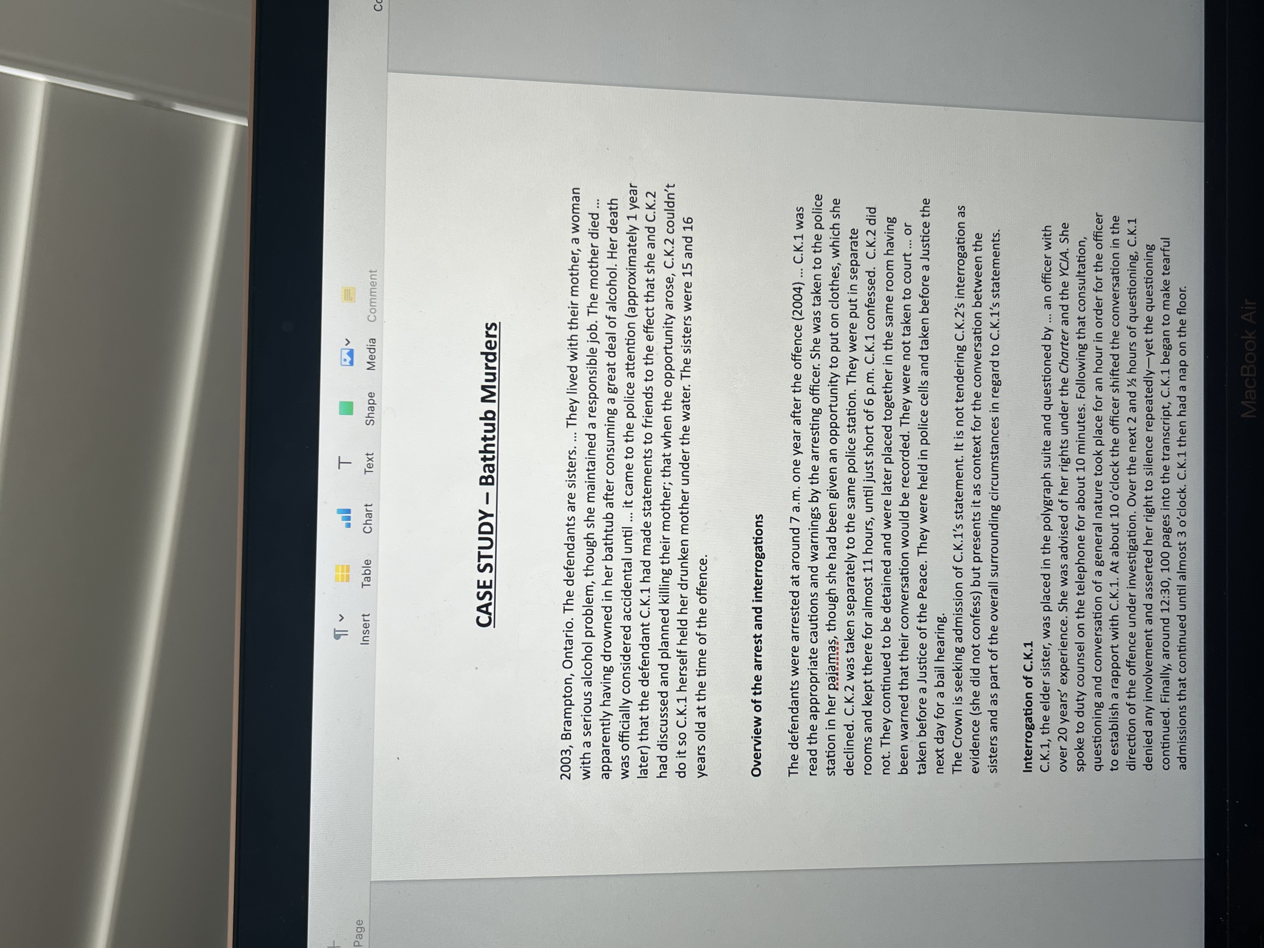 asks when she gets to go to ... court. (A: When we're