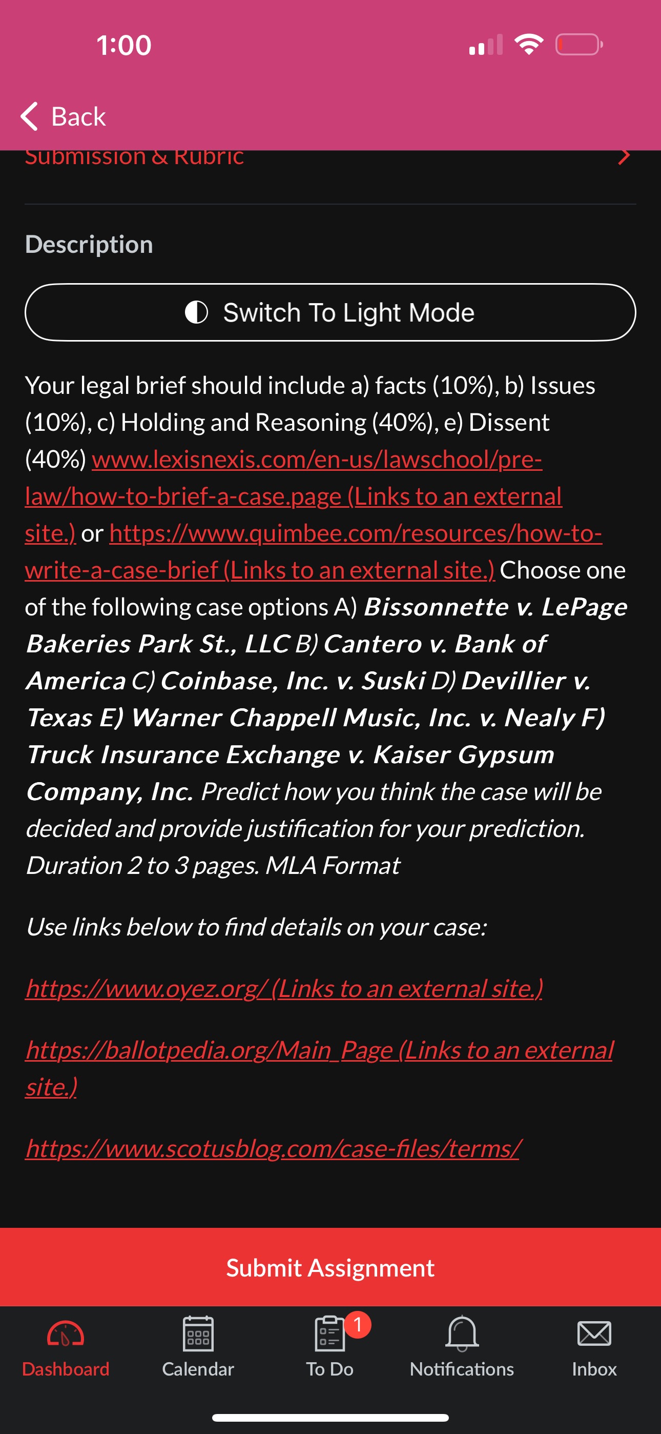 How to write a case brief for law school: Excerpt reproduced