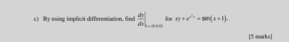 find dy for xy tex's = sin (x+ 1). dx (x. y)-