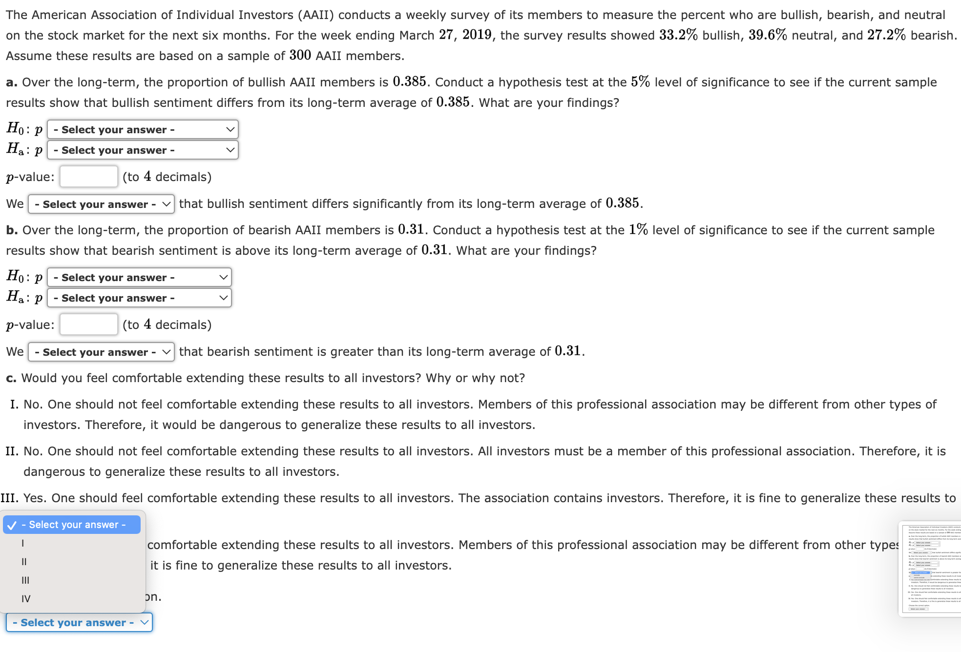 2.2 2.4 2.8 2.5 With a 0.05 level of significance, test to