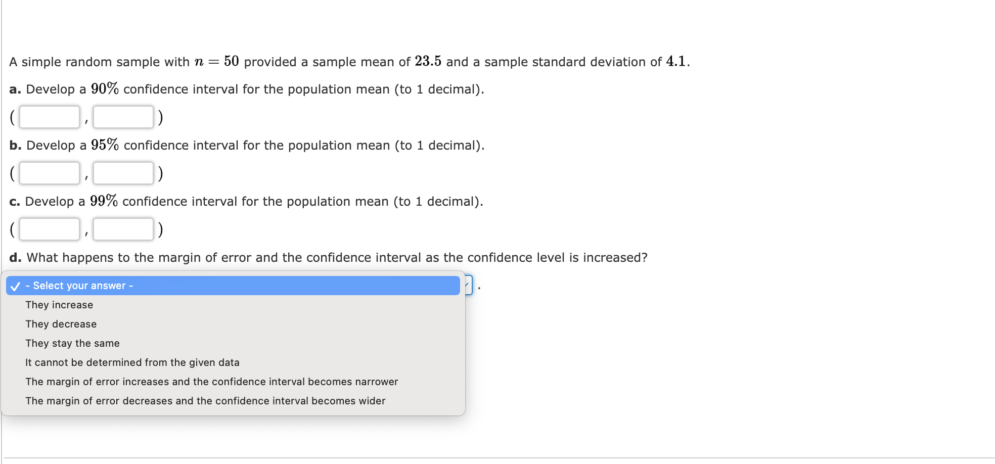 significance, test to see whether the mean treeplanting time differs from two