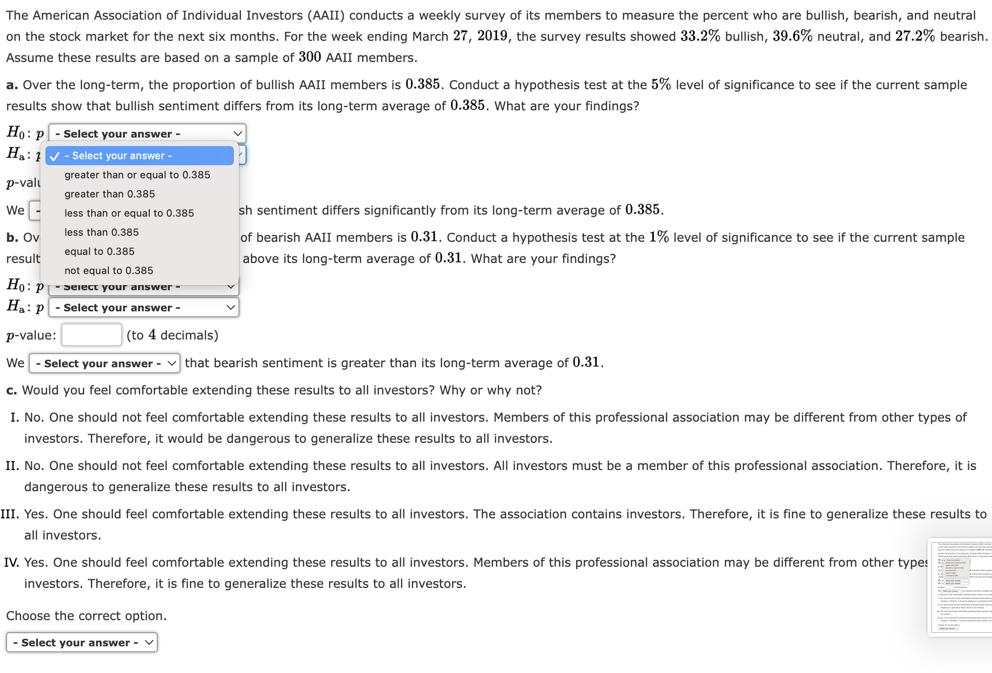 3 d deviation. (to 4 decimals) d. Find the test statistic and