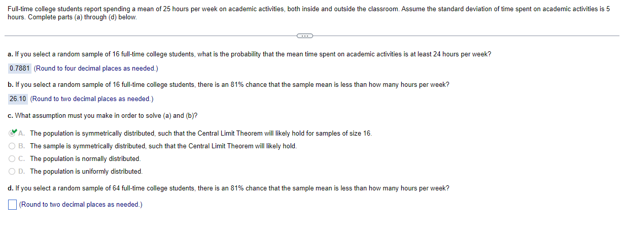 d. There is a 35% chance thati is above what value? i